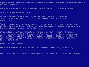 "Синий экран смерти" (BSOD) в windows XP/Vista или windows 7 выглядит примерно одинаково. 